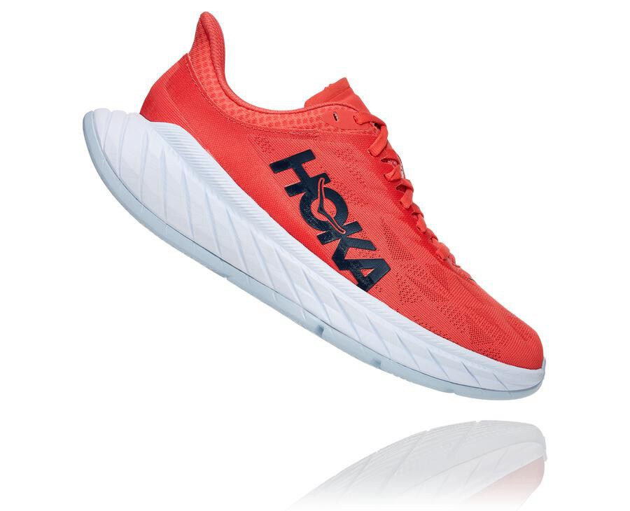 Tenis Hoka One One Feminino Vermelhas/Branco - Carbon X 2 - 715-YZIVWN